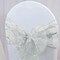 10 Pieces Silver Embroidered Organza Chair Sashes 8"x108" Elegant Event & Wedding Decor